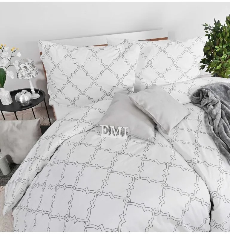 Obliečky bavlnené Dolce biele EMI, Francúzsky set1 200x220 + 2x (70x90)