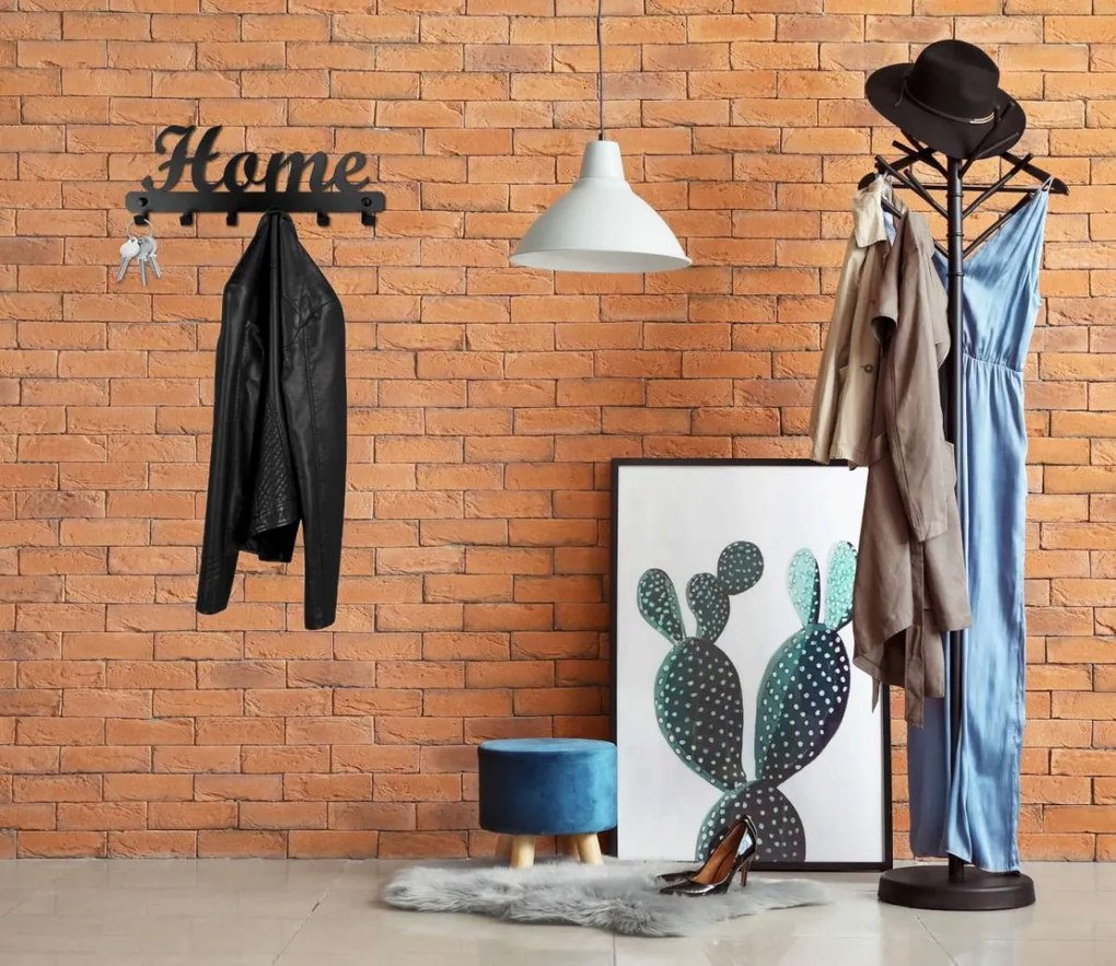 Nástenný vešiak HOME 40 cm čierny
