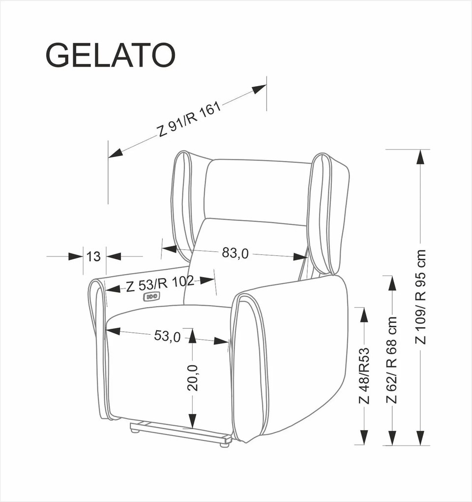Čalúnené polohovateľné kreslo GELATO béžové