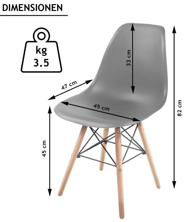 Sada stoličiek s plastovým sedadlom, 2 ks, sivé