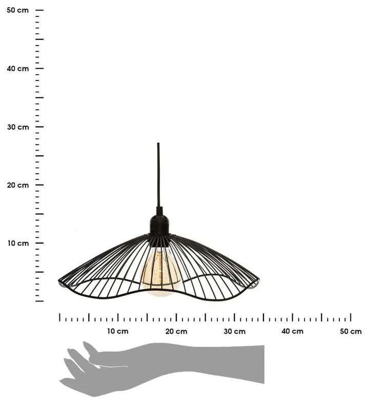 Závesná lampa Galt čierna