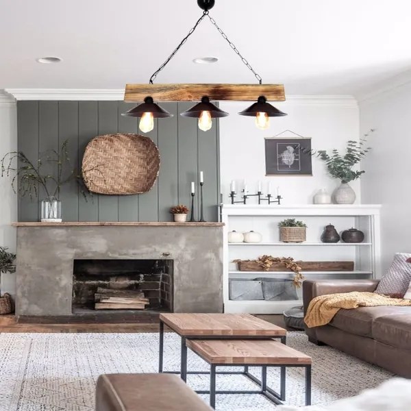 Luster na lankách HEPSI 3xE27/40W/230V smrek/orech