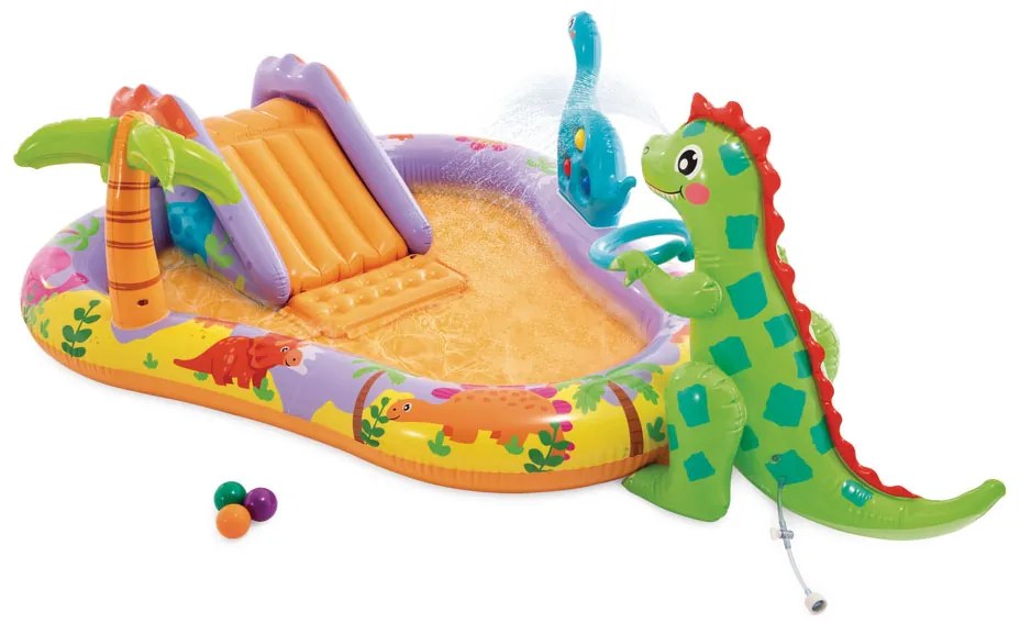 Intex Detský nafukovací bazén s vodným ihriskom 201x157x69 cm Dinosaurus - INTEX 56139
