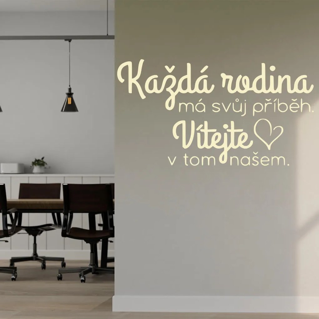 Veselá Stena Samolepka Každá rodina má svoj príbeh Farba: hnědá, Veľkosť: 40 x 22 cm