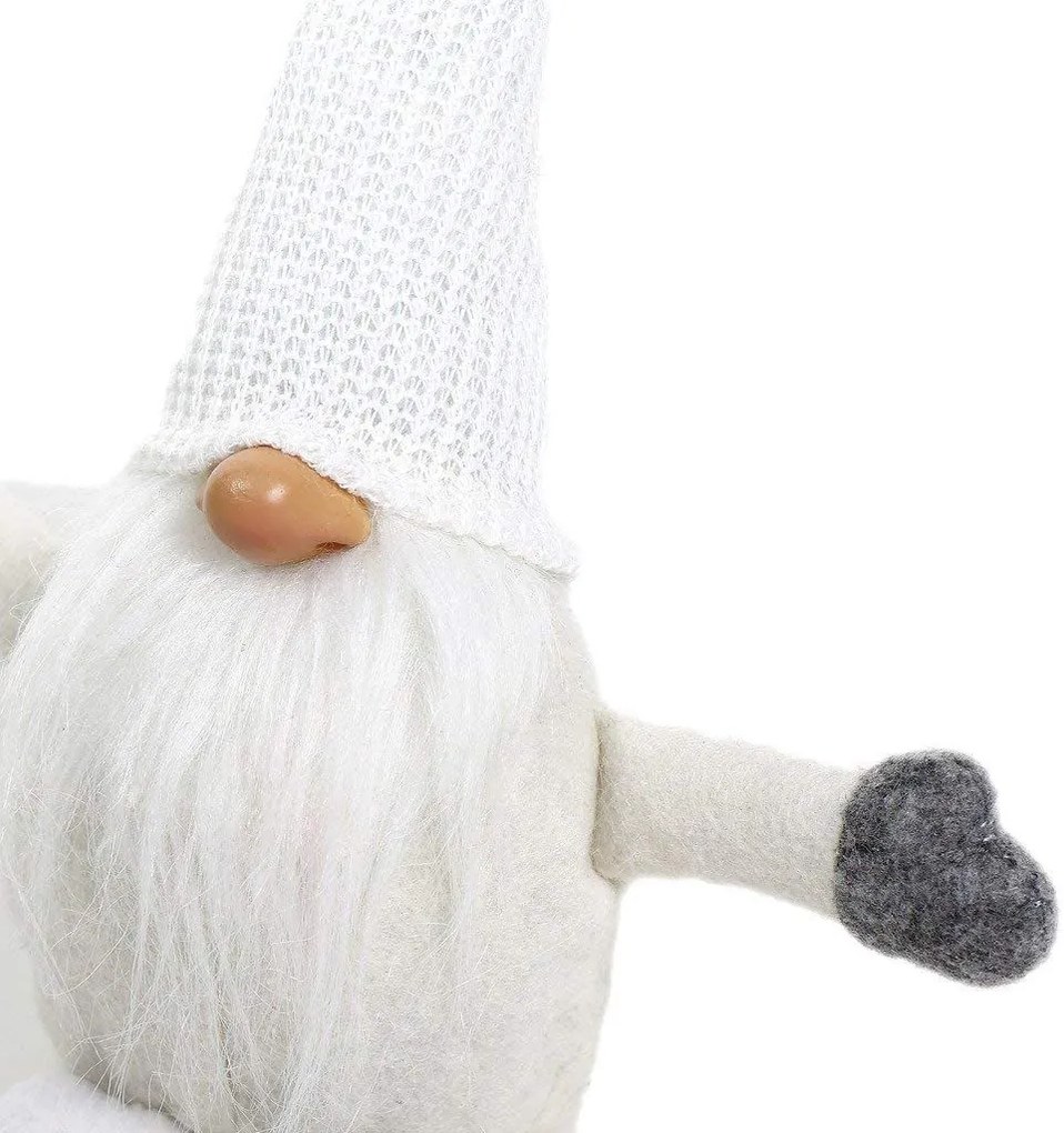 Vianočný škriatok 32 cm - biely