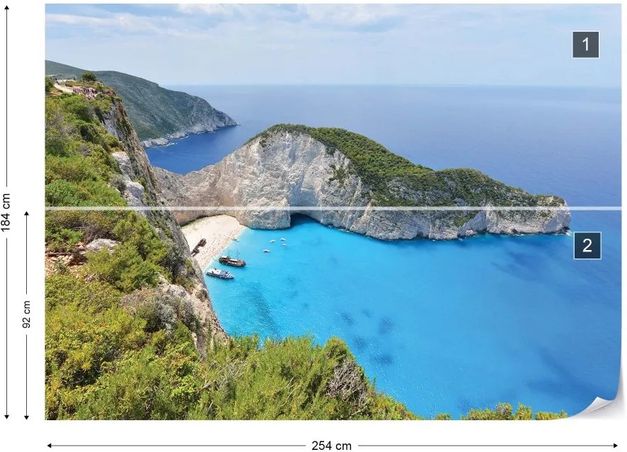 Fototapeta GLIX - Greece Island Beach + lepidlo ZADARMO Vliesová tapeta  - 254x184 cm