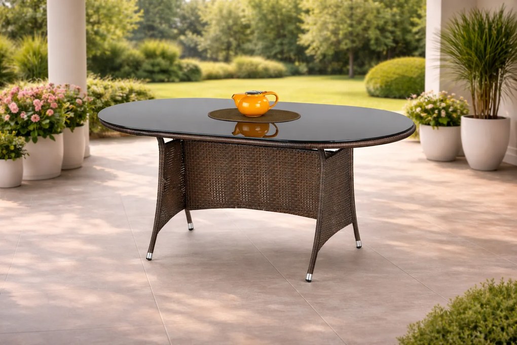 ZÁHRADNÝ JEDÁLENSKÝ SET VERGINE 6 X STOLIČKA + STÔL HNEDÝ