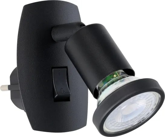 Eglo 300911 - LED zásuvkové svietidlo PARRINI 1xGU10/4,5W/230V čierne