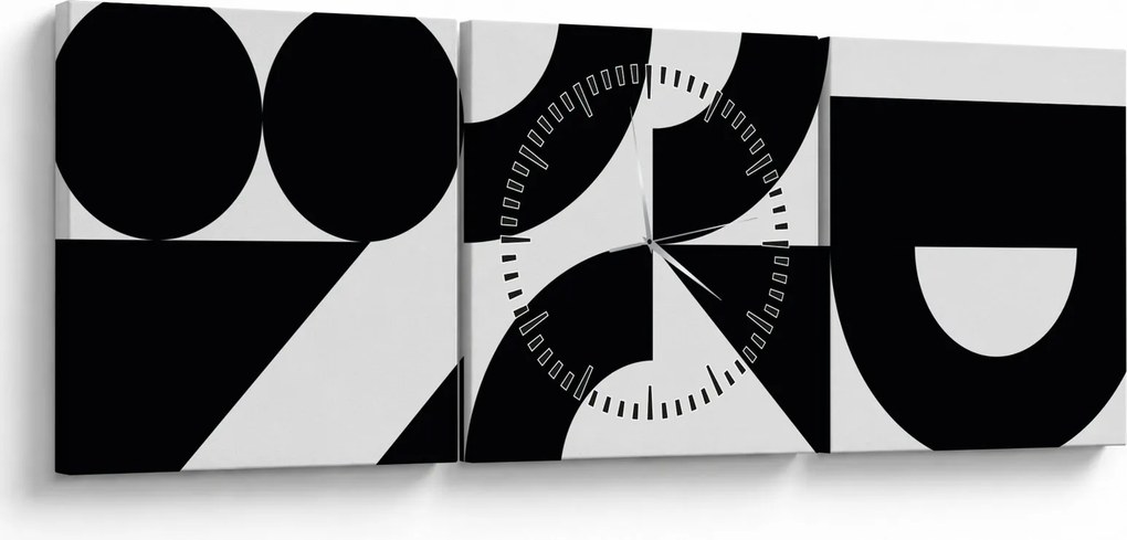 Obraz - Geometrická abstrakcia N⁰2 (s hodinami) (90x30 cm)