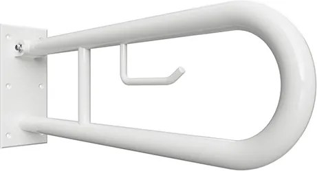 Bemeta Design HELP: Madlo, 600 mm, v tvare U, s držiakom TP, sklopné, bez krytky, biela - 301406274