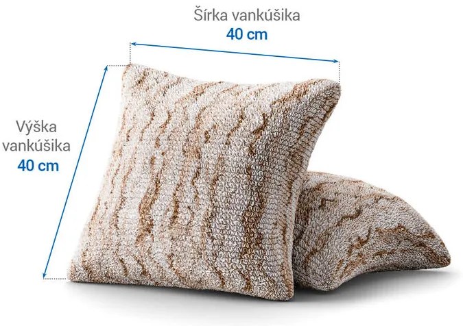 Bielastické poťahy OCEANO NOVÉ béžové obliečky na vankúšiky 2 ks ( 40 x 40 cm)