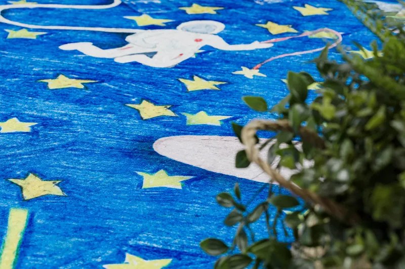 Dywany Łuszczów, Detský kusový koberec Bambino 2265 Rocket Space blue, 80x150, modrá, detská izba