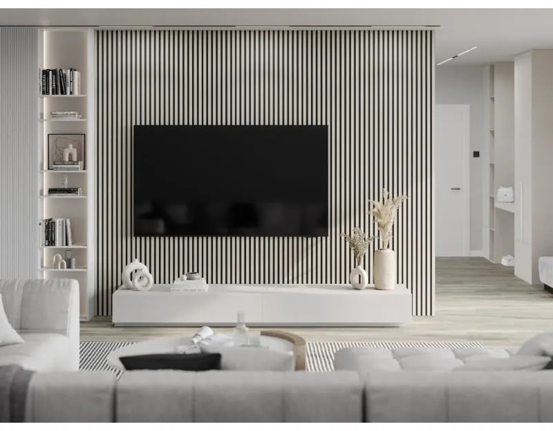 Mexen Lam-B, stenové lamely 275 × 31,5 cm, HDF doska 4 mm, ľan sivý, S100-275317-2812-068