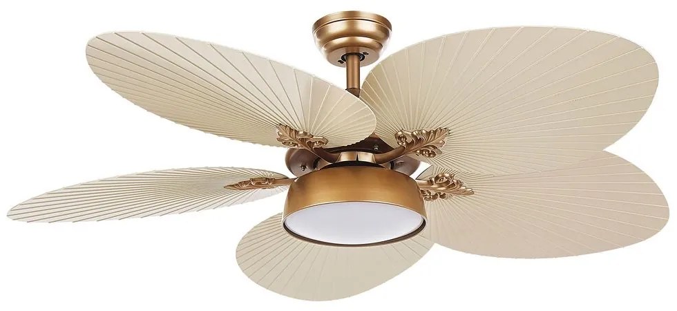 Stropný ventilátor so svetlom zlatý BORMEJO Beliani