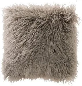 Šedo-béžový chlpatý vankúš s výplňou long hair - 45 * 45 * 16cm