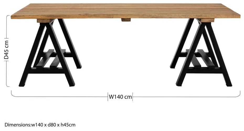 Konferenčný stolík s doskou z borovicového dreva v prírodnej farbe 80x140 cm Hampstead – Premier Housewares