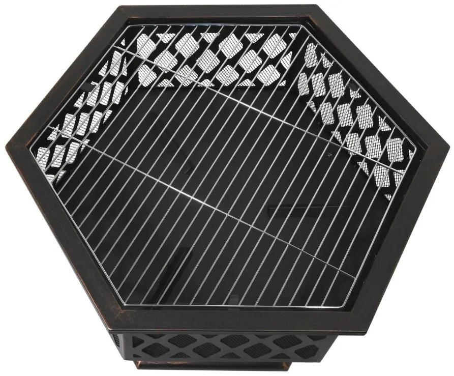 CATTARA Ohnisko HEXAGON s poklopom, 60,5 x 70 x 62,5 cm