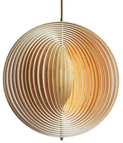 Drevený luster na lane 1xE27/60W/230V pr. 43,5 cm masív/dyha/buk/kaučukovník