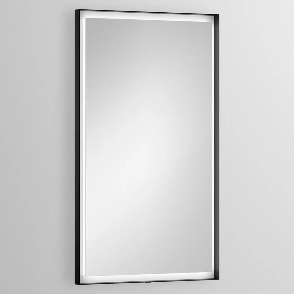 ALAPE SP.FR600.S1 zrkadlo s LED osvetlením, 600 x 40 x 1000 mm, hliníkový rám matný čierny, 6743001899