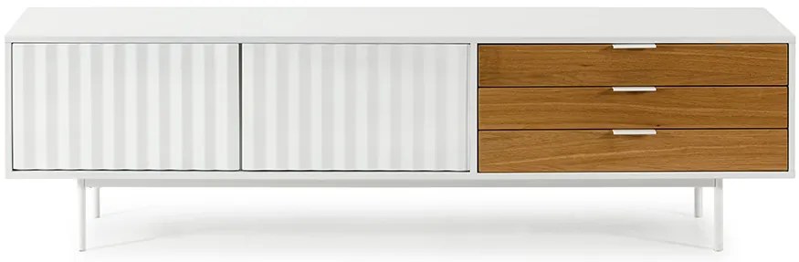 Teulat Sierra skrinka pod tv so zásuvkami - Čierna - 180 cm