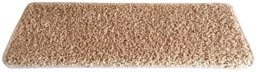 Vopi koberce Nášľapy na schody Color shaggy béžový obdĺžnik, samolepiaci - 24x65 obdĺžnik (rozmer vrátane ohybu)