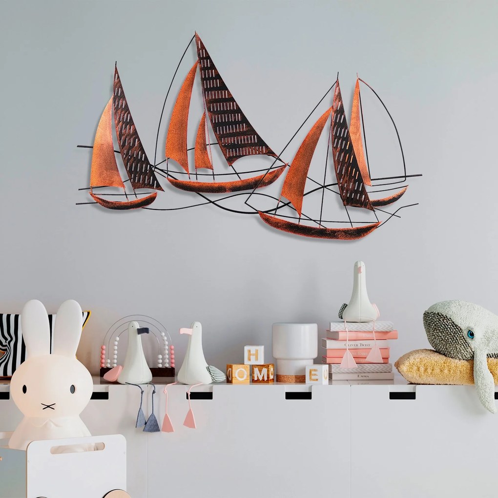 Nástenná kovová dekorácia Barbaros 3 medená