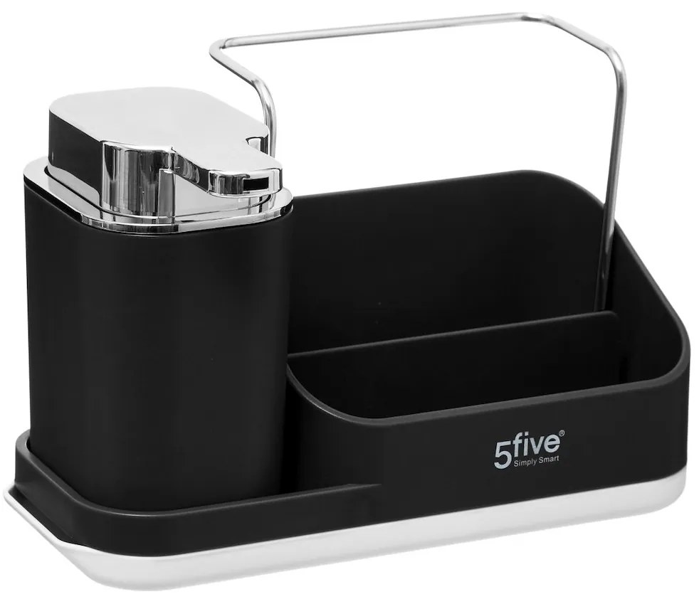 Dávkovač saponátu Utility, čierna/s chrómovými prvkami, 300 ml