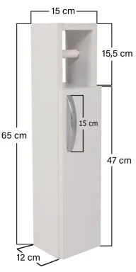 Skrinka s držiakom toaletného papiera STAR 65x15 cm biela