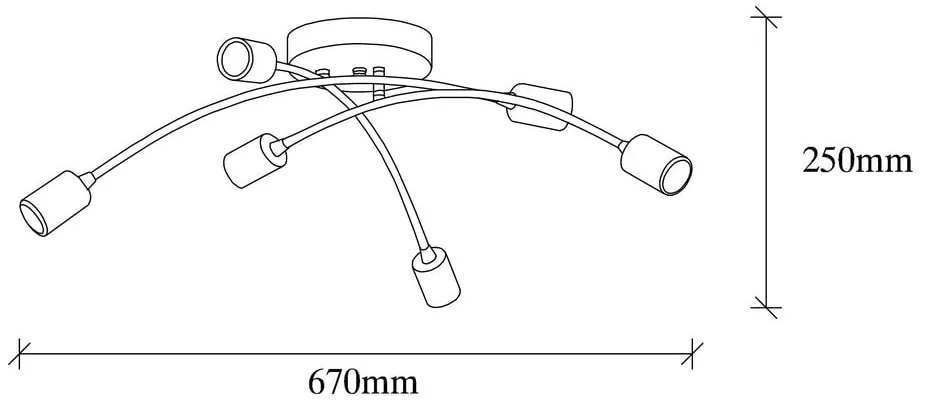 Čierne stropné svietidlo 67x67 cm Banana – Opviq lights