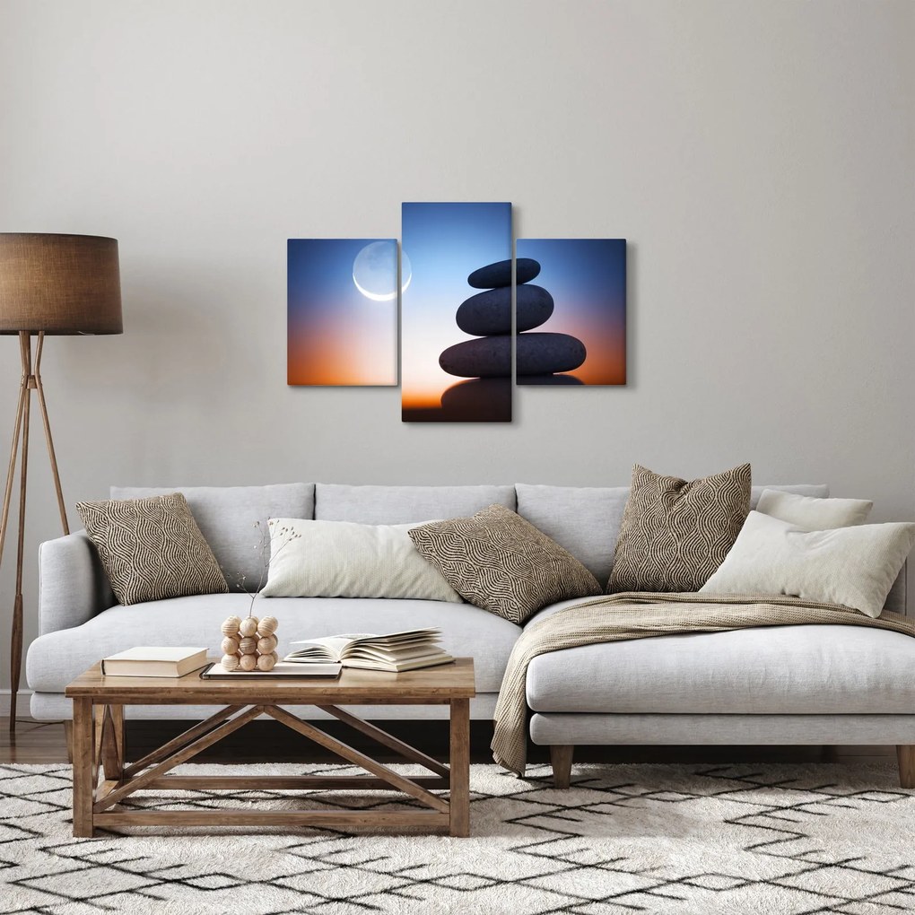 Obraz poskladaných kameňov na sebe (90x60 cm)