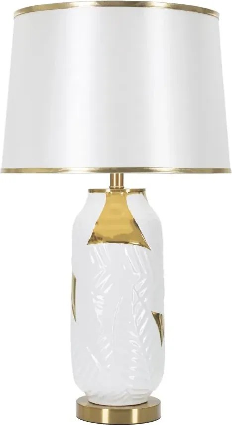 Stolná lampa keramická 70 cm bielo-zlatá