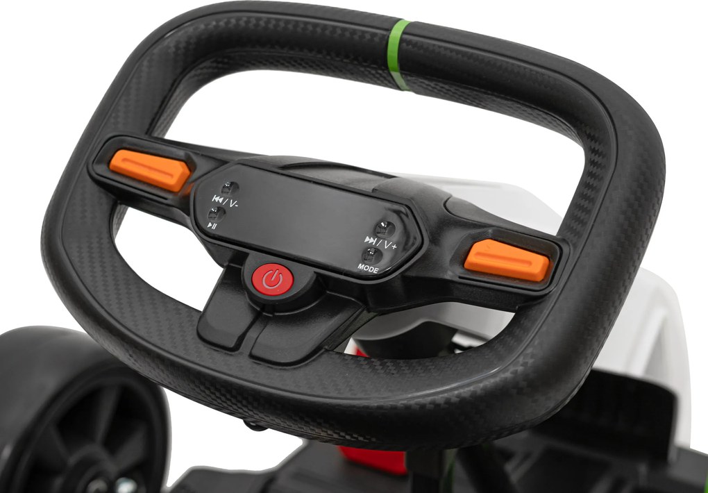 Ramiz Detská motokára na batérie Fast 3 Drift biela + funkcia Drift + motory 2x150W + rádio LED + pásy