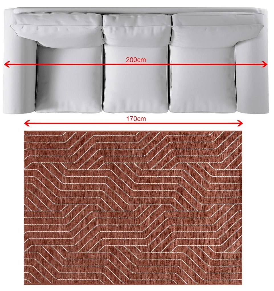 Koberec Velvet beige/rust 120x170cm
