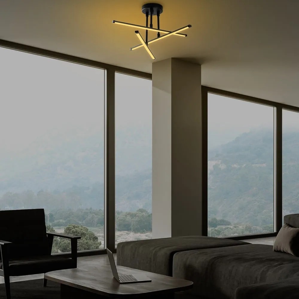 Čierne LED stropné svietidlo 26x51 cm Umut – Opviq lights