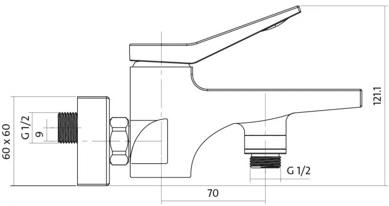 Cersanit CROMO - vaňová batéria, chrómová, S951-011