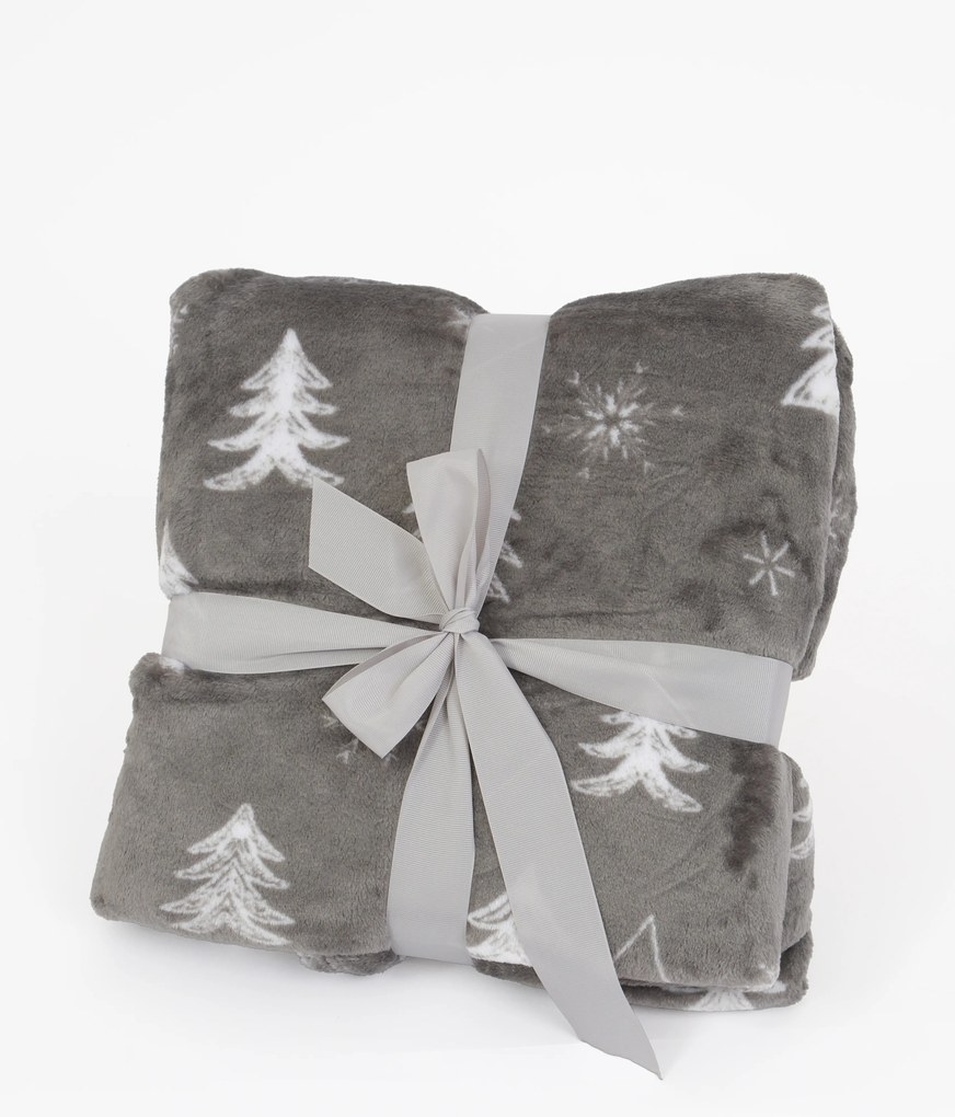 Deka mikroplyš Exclusive 150 × 200 cm – Stromčeky šedé