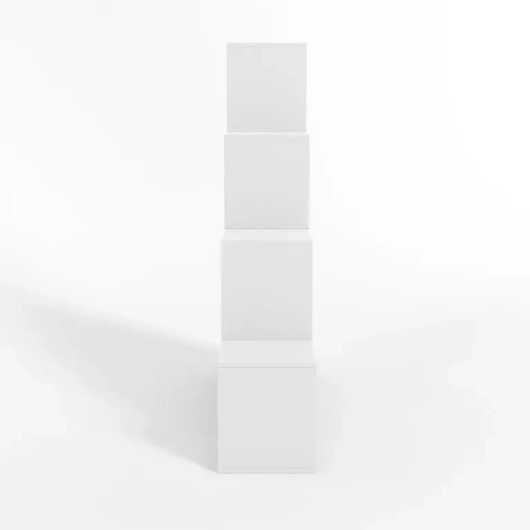 MIADOMODO stupňovitý regál veľký, voľne stojaci, biely