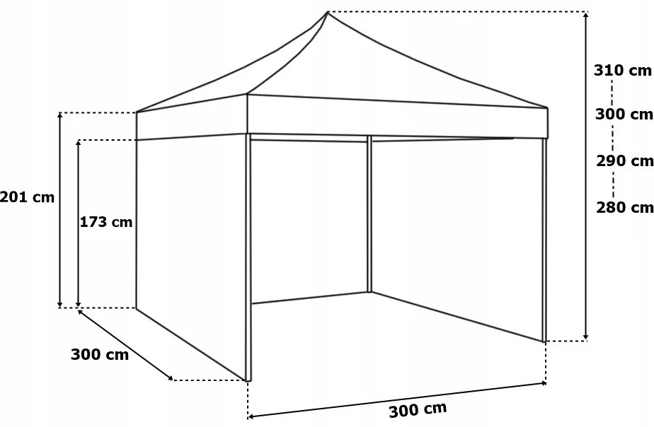 Záhradný párty stan 3x3 m ROLE biely