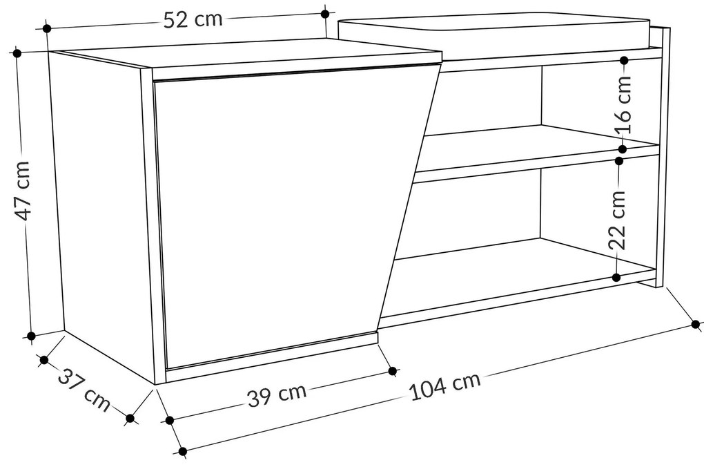 Botník Tinasa (antracit + biela). Akcia -17%. Vlastná spoľahlivá doprava až k Vám domov. 1094601