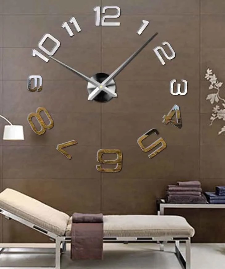 SENTOP | Moderné nalepovacie nástenné hodiny | 3D hodiny 12S053-Wanduhr HEU- analógové
