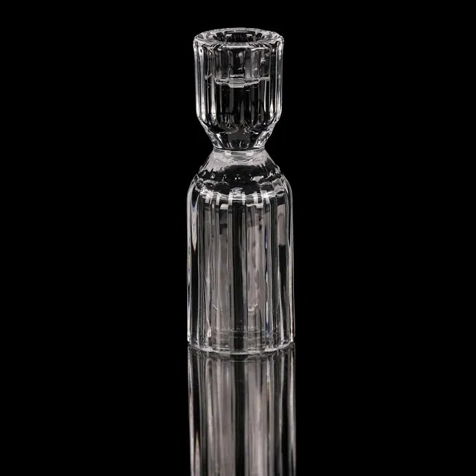 Svietnik sklenený 14,5 cm na kónickú sviečku, číra