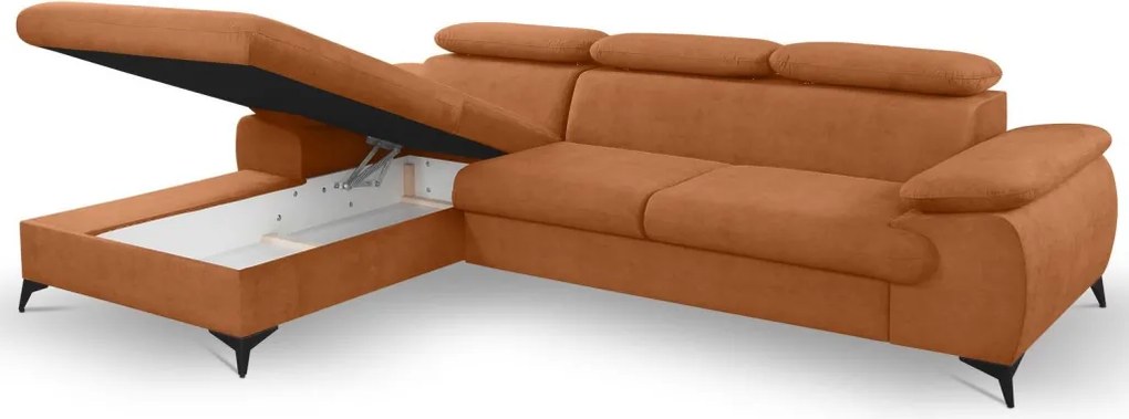 Rohová sedacia súprava Scala, hrdzavá látka, ľavý roh