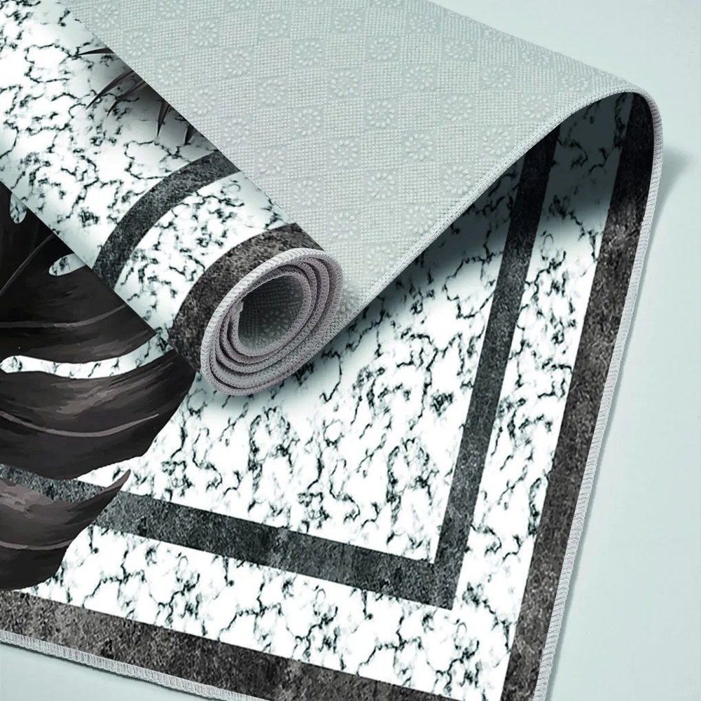 Súprava 2 kusov kúpeľňových predložiek FeatherLike čierna/biela