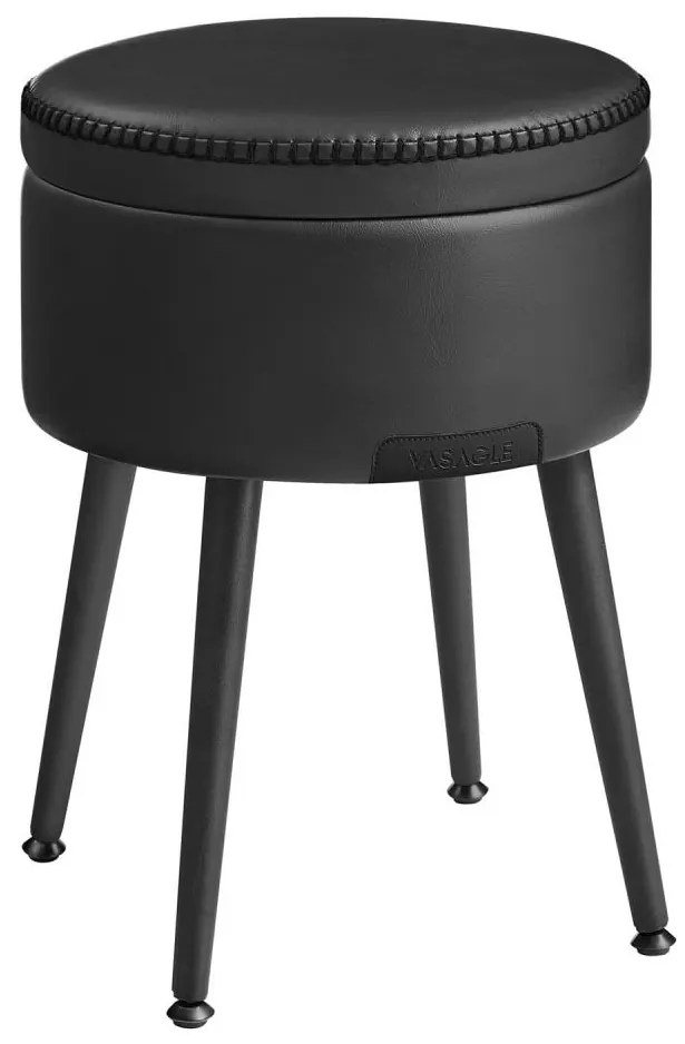 Kožený taburet CORE čierny