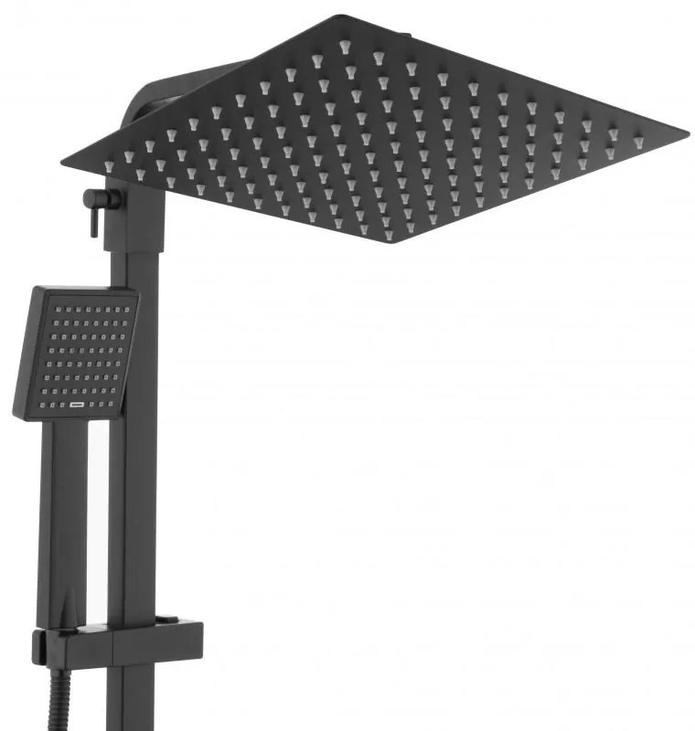 Sprchová súprava GABI s termostatickou batériou - 25x25 cm - čierna matná