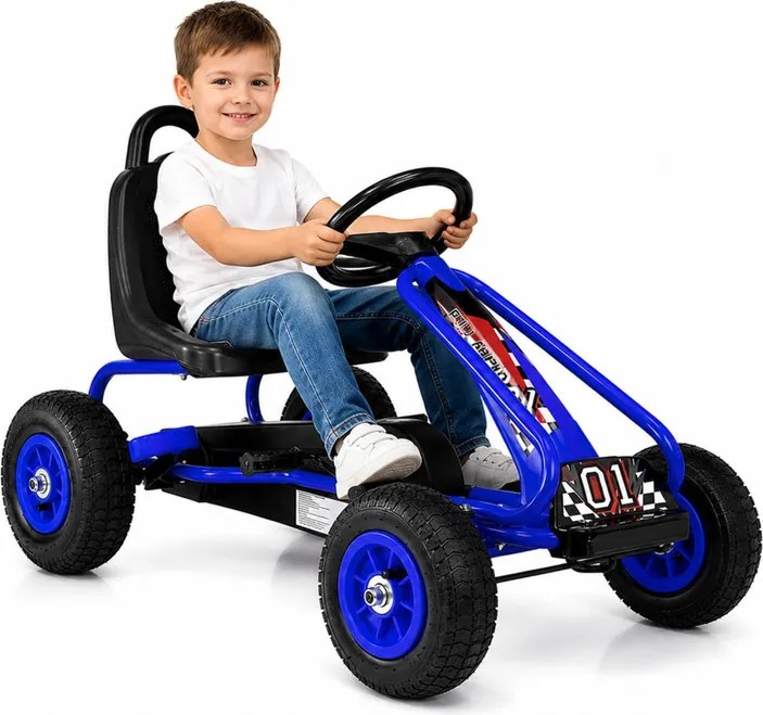 LEAN Toys Pedálový gokart G201, modrý