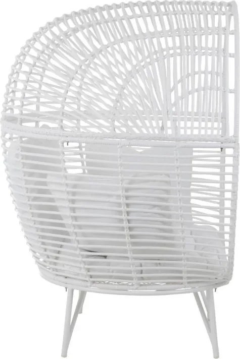 Biele ratanové záhradné kreslo Lounge White Oval - 117*110*151 cm