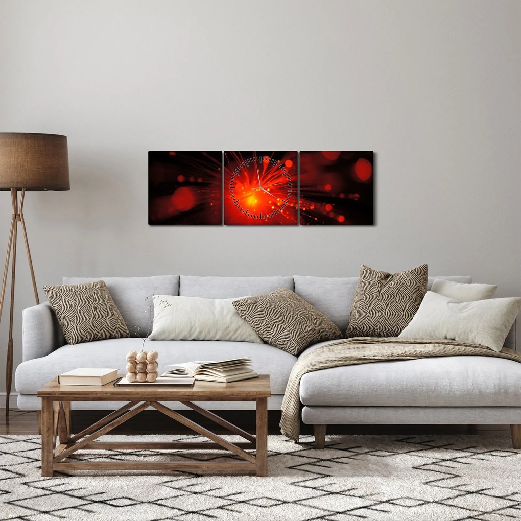 Obraz iskrenie abstrakcie (s hodinami) (90x30 cm)