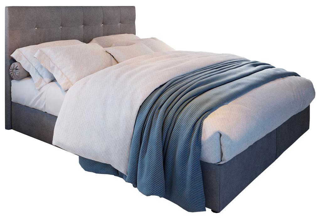 Kontinentálna posteľ 160 cm Karen Comfort (sivá) (s matracom a úložným priestorom). Vlastná spoľahlivá doprava až k Vám domov. 1056011