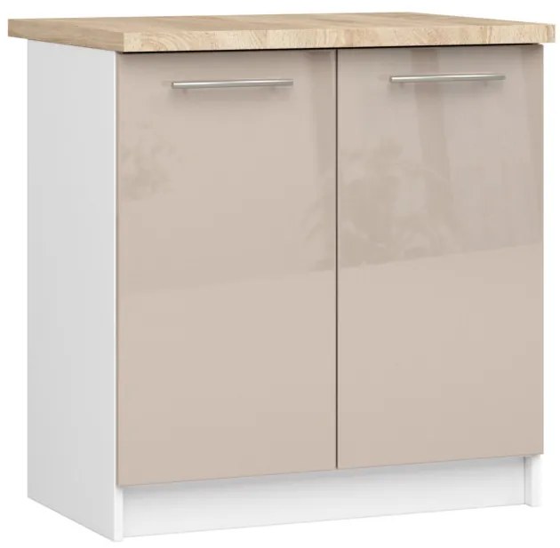 Spodná kuchynská skrinka s doskou OLIWIA S80 biela / cappuccino, lesk